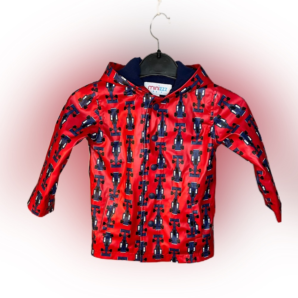 Minizzz Race car rain jacket 2-3